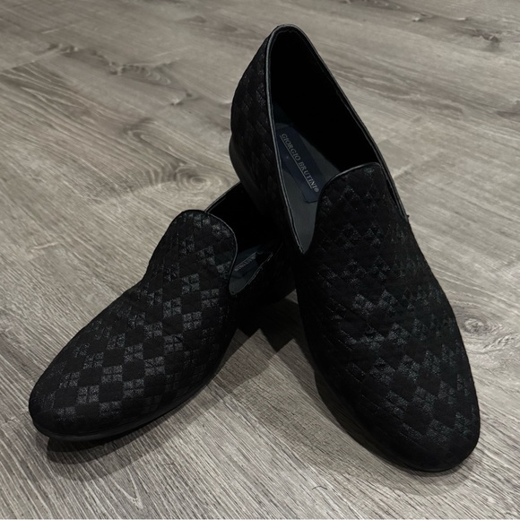 MENS GIORGIO BRUTINI JACQUARD BLACK SMOKING LOAFERS 8.5 main image 9